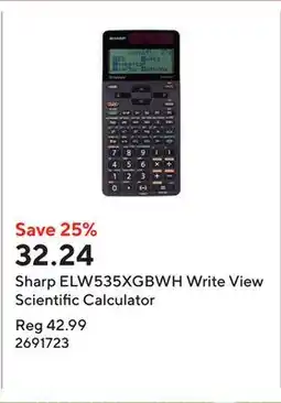 Staples Sharp ELW535XGBWH Write View Scientific Calculator offer