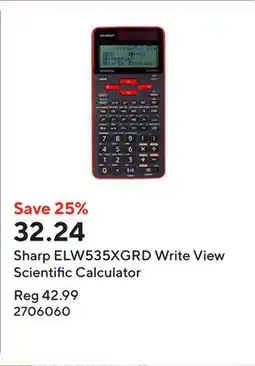 Staples Sharp ELW535XGRD Write View Scientific Calculator offer