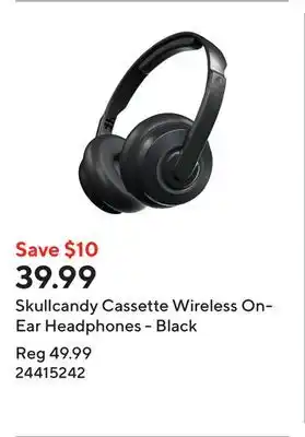 Staples Skullcandy Cassette Wireless On-Ear Headphones - Black offer