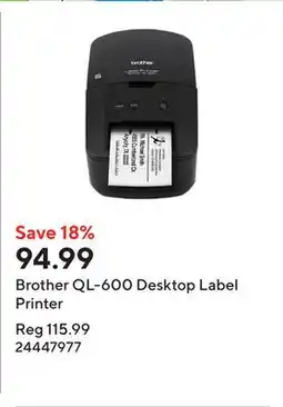 Staples Brother QL-600 Desktop Label Printer offer