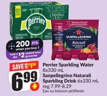 FreshCo Perrier Sparkling Water 8x330 mL Sanpellegrino Naturali Sparkling Drink 6x330 mL offer