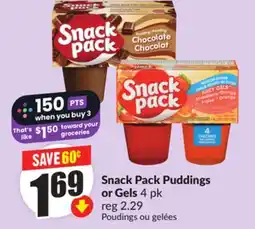 FreshCo Snack Pack Puddings or Gels 4 pk offer