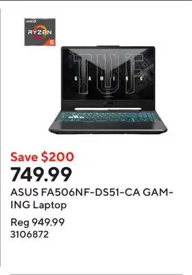 Staples ASUS FA506NF-DS51-CA GAMING Laptop offer