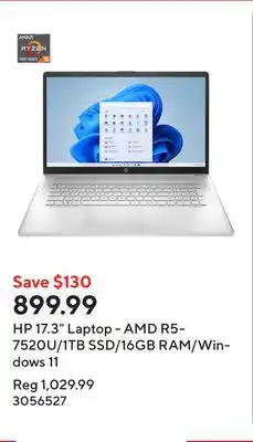 Staples HP 17.3 Laptop - AMD R5-7520U/1TB SSD/16GB RAM/Windows 11 offer