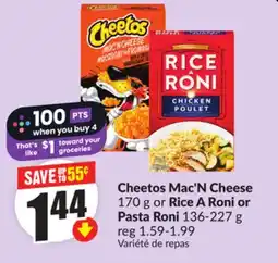 FreshCo Cheetos Mac'N Cheese 170 g or Rice A Roni or Pasta Roni 136-227 g offer