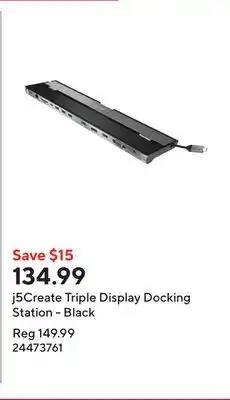 Staples j5Create Triple Display Docking Station - Black offer