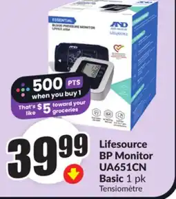 FreshCo Lifesource BP Monitor UA651CN Basic 1 pk offer