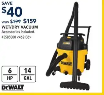 RONA DEWALT WET/DRY VACUUM offer