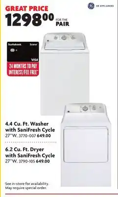 Home Hardware 4.4 Cu. Ft. Washer with SaniFresh Cycle offer