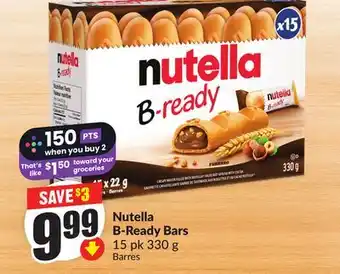 Chalo FreshCo Nutella B-Ready Bars 15 pk 330 g offer