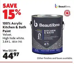 Home Hardware 100% Acrylic Kitchen & Bath Paint offer