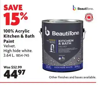 Home Hardware 100% Acrylic Kitchen & Bath Paint offer