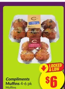 Chalo FreshCo Compliments Muffins 4-6 pk offer