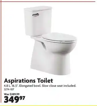 Home Hardware Aspirations Toilet offer