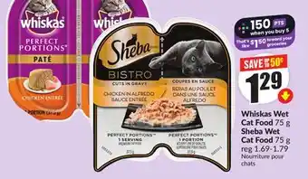 Chalo FreshCo Whiskas Wet Cat Food 75 g Sheba Wet Cat Food 75 g offer