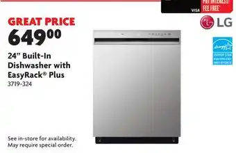 Home Hardware 24 Built-In Dishwasher with EasyRack Plus offer