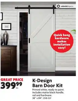 Home Hardware Kit K-Design Barn Door Kit offer