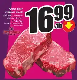 Chalo FreshCo Angus Beef Striploin Steak Cut from Canada AA or Higher offer