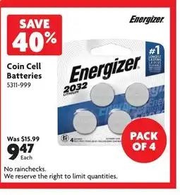 Home Hardware Coin Cell Batteries offer