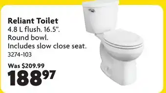 Home Hardware Reliant Toilet offer