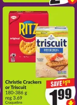 Chalo FreshCo Christie Crackers or Triscuit 180-386 g offer