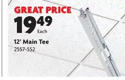 Home Hardware ARMSTRONG CEILINGS 12' Main Tee offer