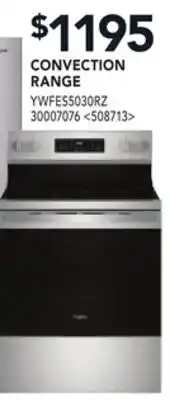 RONA Whirlpool CONVECTION RANGE offer