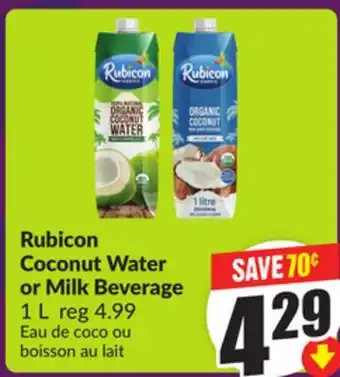 Chalo FreshCo Rubicon Coconut Water or Milk Beverage 1 L offer