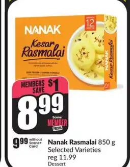 Chalo FreshCo Nanak Rasmalai 850 g Selected Varieties offer