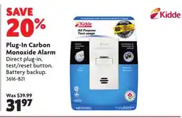 Home Hardware Plug-In Carbon Monoxide Alarm offer