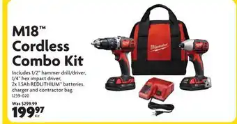 Home Hardware M18 Cordless Combo Kit offer