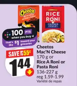 Chalo FreshCo Cheetos Mac'N Cheese 170 g or Rice A Roni or Pasta Roni 136-227 g offer