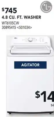 RONA LG 4.8 CU. FT. WASHER offer