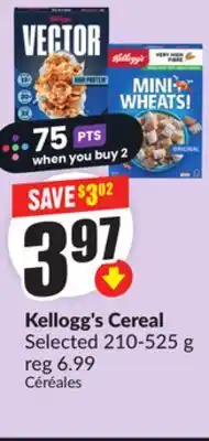 Chalo FreshCo Kellogg's Cereal Selected 210-525 g offer