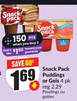 Chalo FreshCo Snack Pack Puddings or Gels 4 pk offer