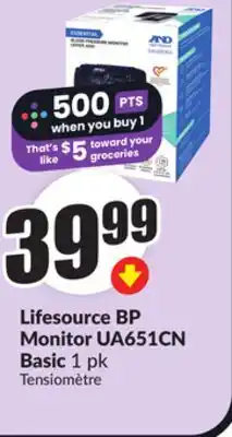 Chalo FreshCo Lifesource BP Monitor UA651CN Basic 1 pk offer