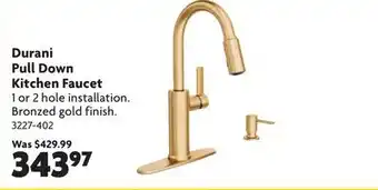 Home Hardware Durani pull down kitchen faucet offer