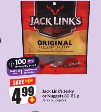 Chalo FreshCo Jack Link's Jerky or Nuggets 80-81 g offer