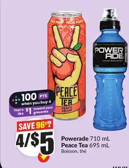 Chalo FreshCo Powerade 710 mL Peace Tea 695 mL offer