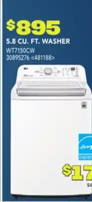 RONA LG 5.8 CU. FT. WASHER offer