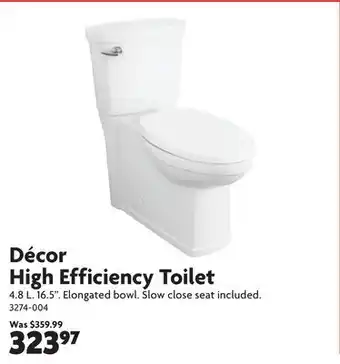 Home Hardware Decor High Efficiency Toilet offer