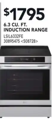 RONA 6.3 CU. FT. INDUCTION RANGE offer