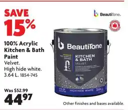 Home Hardware Interior Acrylic Latex Velvet Kitchen & Bath Paint offer