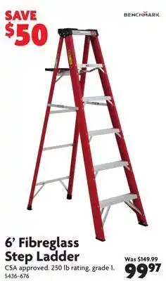 Home Hardware BENCHMARK 6' Fibreglass Step Ladder offer