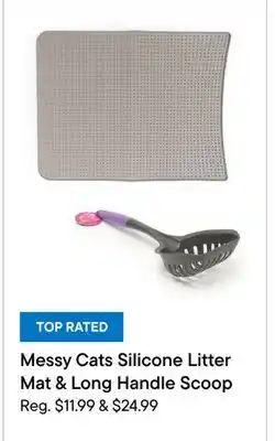 Petvalu Messy Cats Silicone Litter Mat & Long Handle Scoop offer