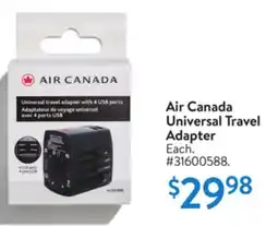 Walmart Air Canada Universal Travel Adapter offer