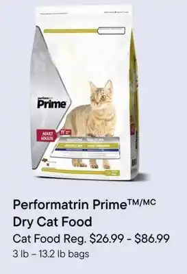 Petvalu Performatrin PrimeTM/MC Urinary Care Dry Cat Food offer