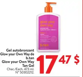 Walmart Glow your Own Way Tan Gel offer