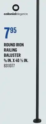 Canac Round Iron Railing Baluster 5/8 in. x 40 1/2 in offer