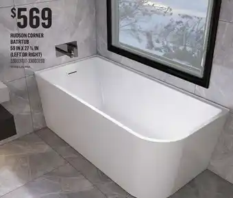 Canac Hudson Corner Bathtub 59 In X 27 3/4in offer